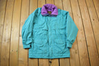 Vintage 1990s Eddie Bauer Windbreaker Retractable Hood Light Jacket - Medium