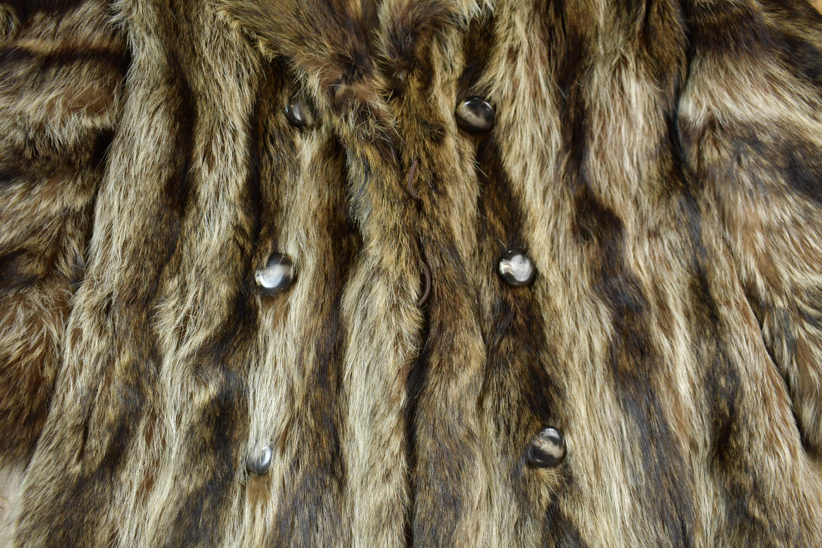 Vintage 1970s Paul Magden Furs Full Length Raccoon Fur Coat