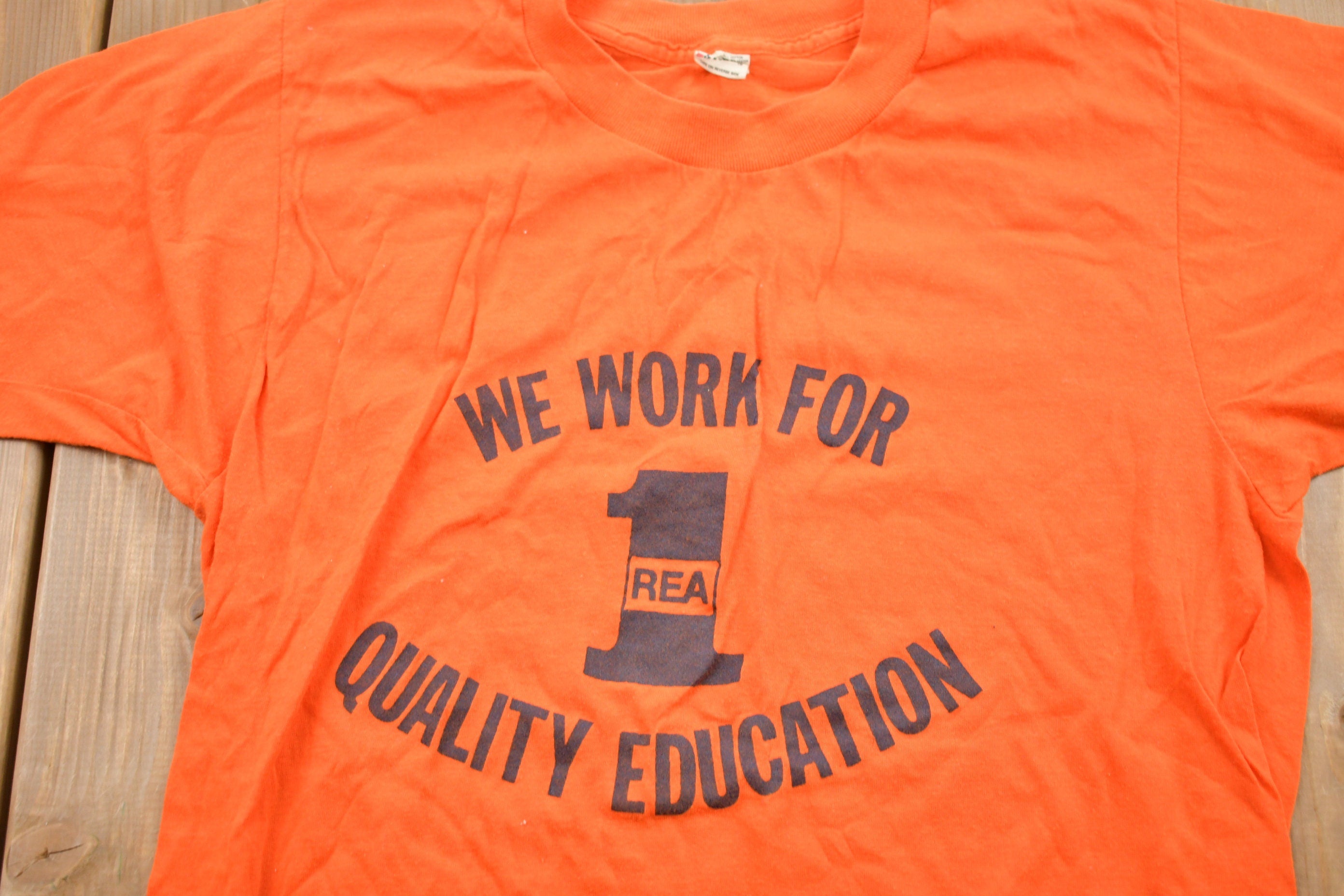 Vintage 1980s Quality Education Graphic T-Shirt