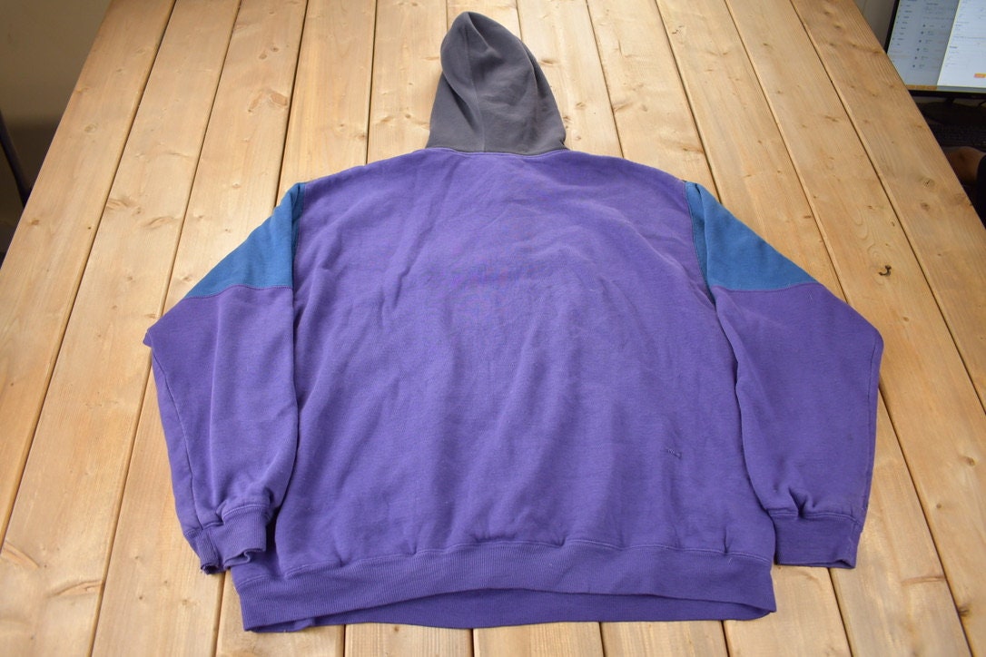 Vintage 1990s Grand Banks Performane Color Block Henley Hoodie Size 3XL