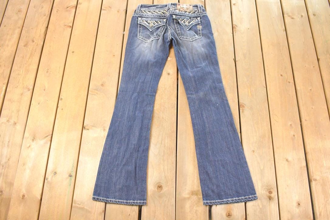 Vintage Deadstock Y2K Miss Me Bedazzled Low Rise Jeans Women's Size 26x31