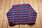 Vintage Worthington Knitted Diamond Pattern Cardigan Sweater