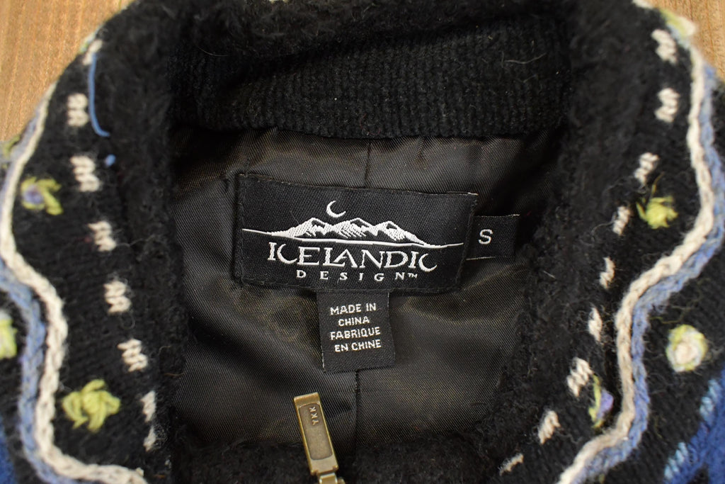 Vintage 1990s Icelandic Design Clasp Knit Cardigan Sweater Vest Womens S  Preppy Knit Cardigan  Fancy Knit Vintage Cardigan