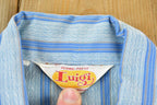 Vintage 1970s Luigi Striped Blue Button Up Shirt