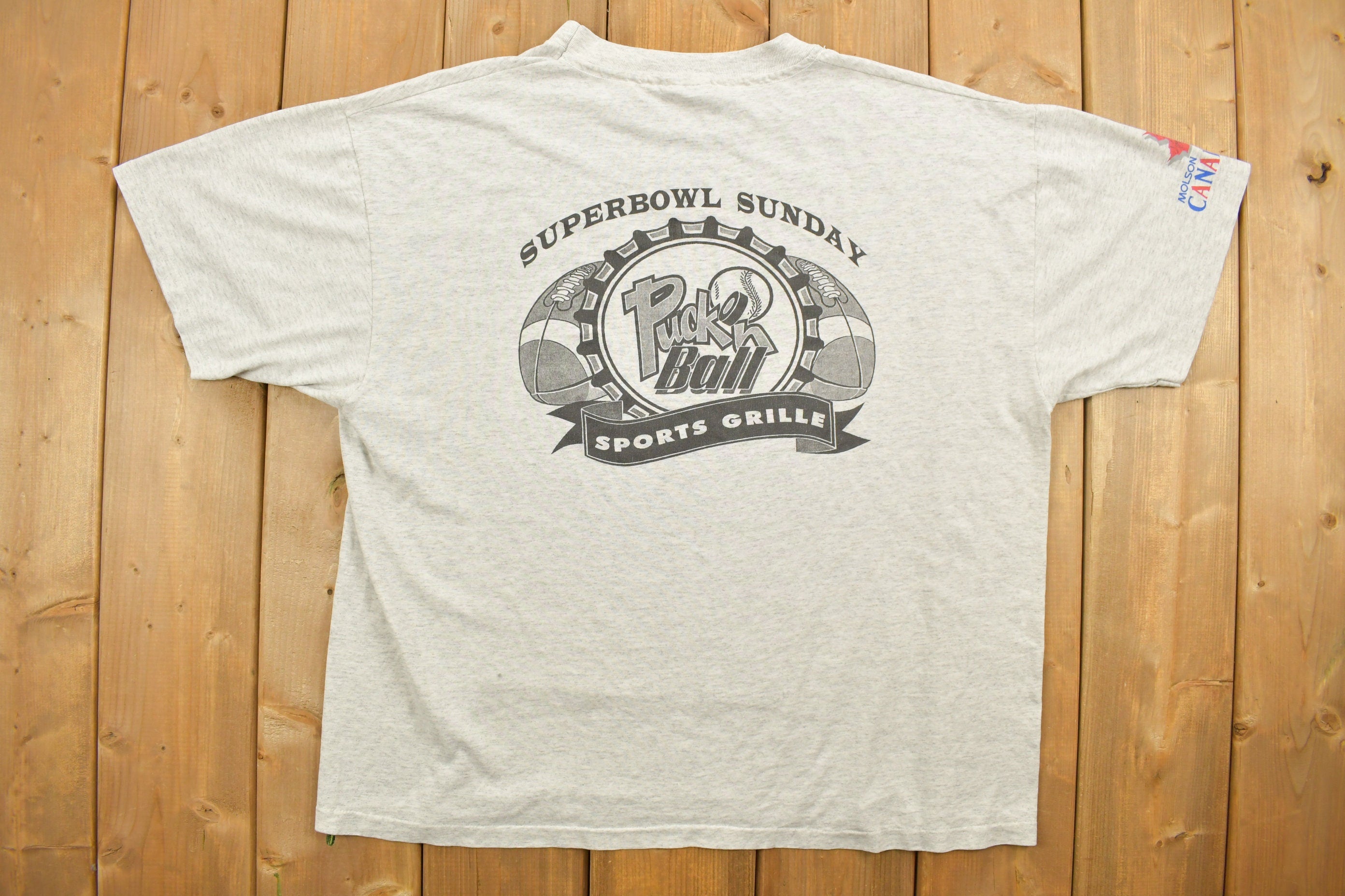 Vintage 1990s Superbowl Sunday Sports Grille Graphic T-Shirt