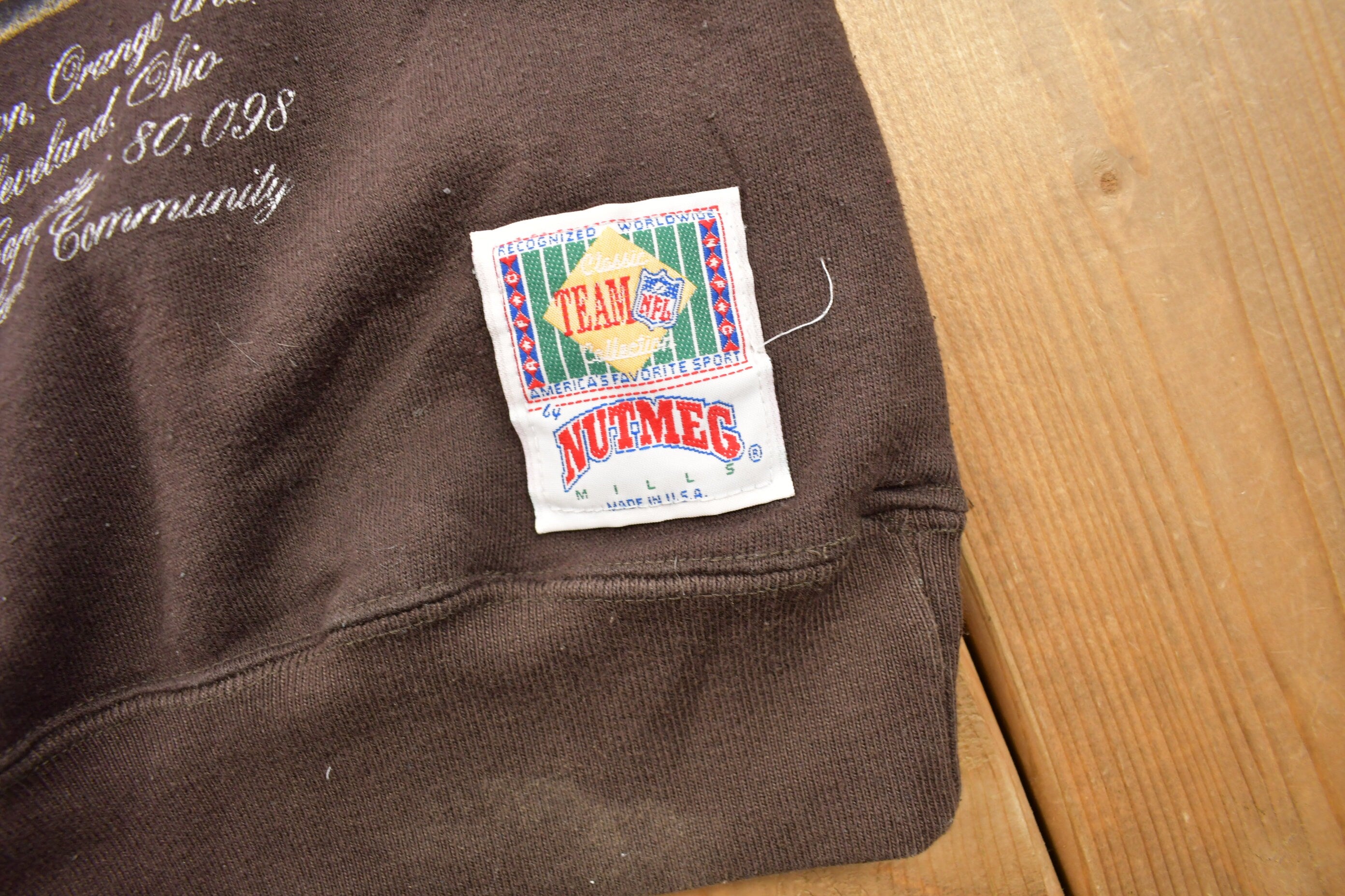 Vintage 1990S Cleveland Browns NFL Nutmeg Locker Room Crewneck Sweatshirt