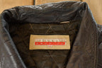 Vintage Y2K Perry Ellis Leather Bomber Jacket Men's 2XL