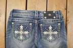 Vintage Deadstock Y2K Miss Me Bedazzled Low Rise Jeans Women's Size 26x31
