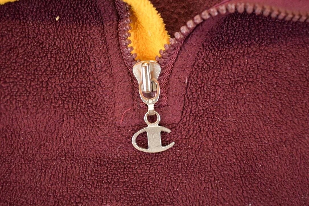 Vintage 1990s Champion Minnesota Quarter Zip Fleece Collegiate Sweater Men's XL