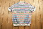 Vintage 1990s Cricket Lane Striped Collard T Shirt