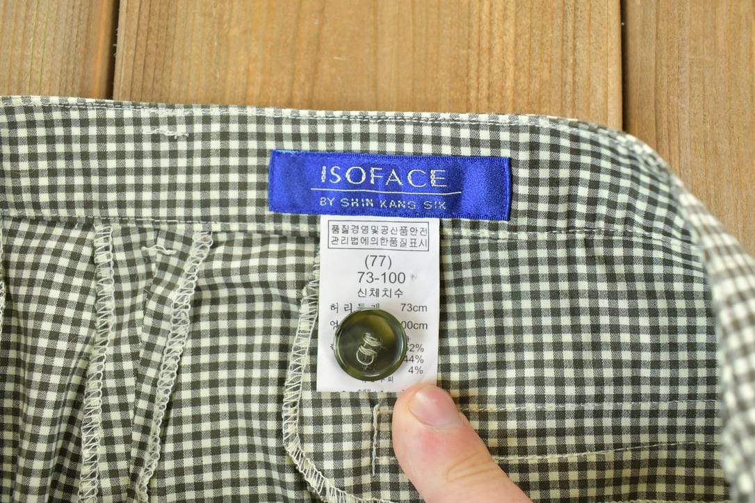 Vintage 1990s ISO Face Plaid Dress Shorts