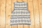Vintage 1990s St Johns Bay Abstract Knit Cardigan Sweater Vest Men's S