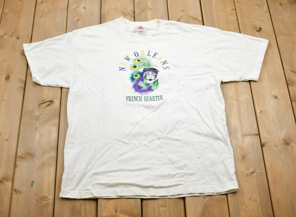 Vintage 1990s New Orleans French Quarter Embroidered Souvenir T Shirt