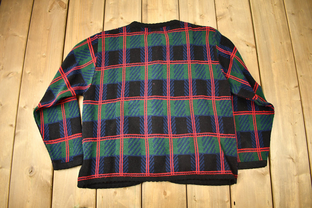 Vintage 1980s Tally-Ho Creation 100% Acrylic Knit Cardigan Sweater