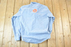 Vintage 1970s Lee Riders Go Rodeo Denim Bread Button Up Shirt Men's L
