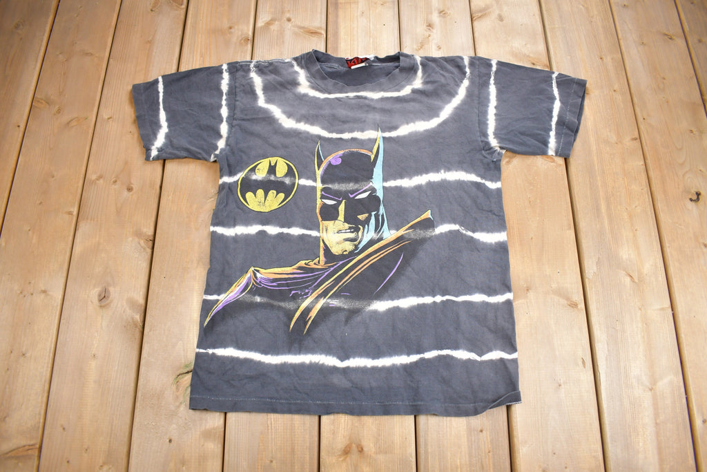 Vintage 1980s Batman DC Comics All Over Print Tie Dye T-Shirt