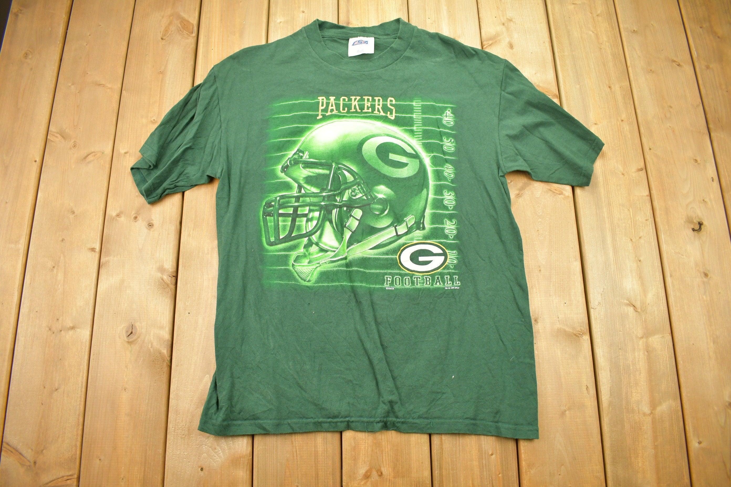 Vintage 1998 Green Bay Packers Embroidered Graphic T Shirt