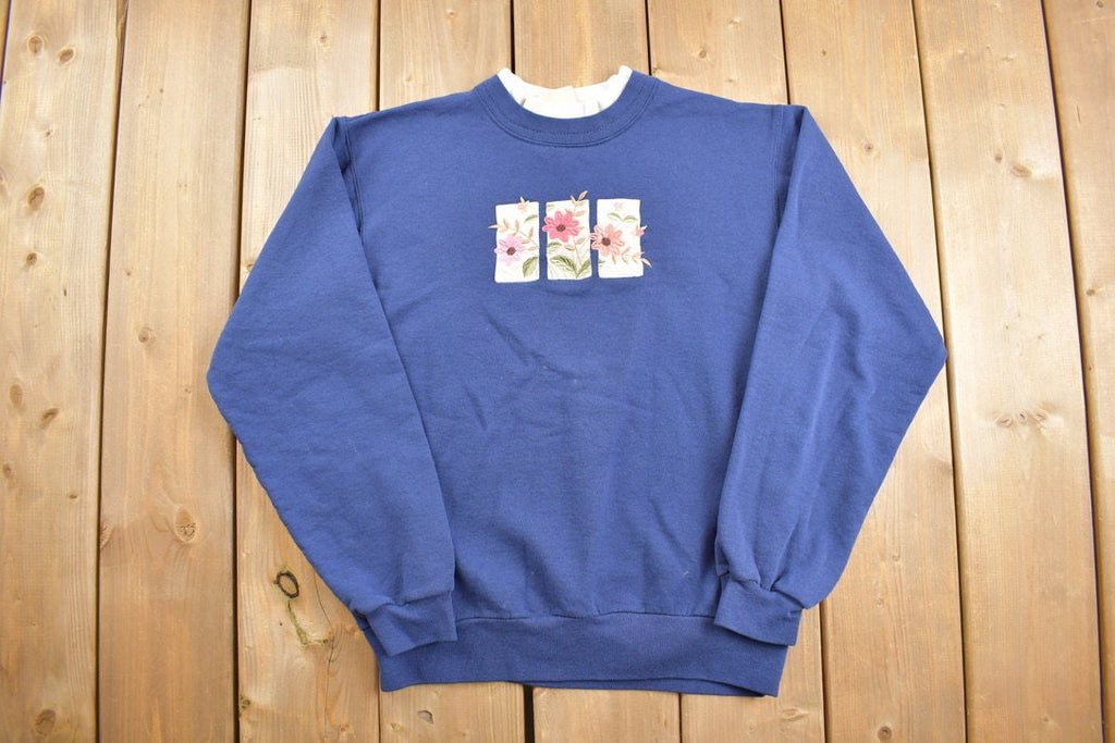 Vintage 1990s Floral Crewneck Sweatshirt