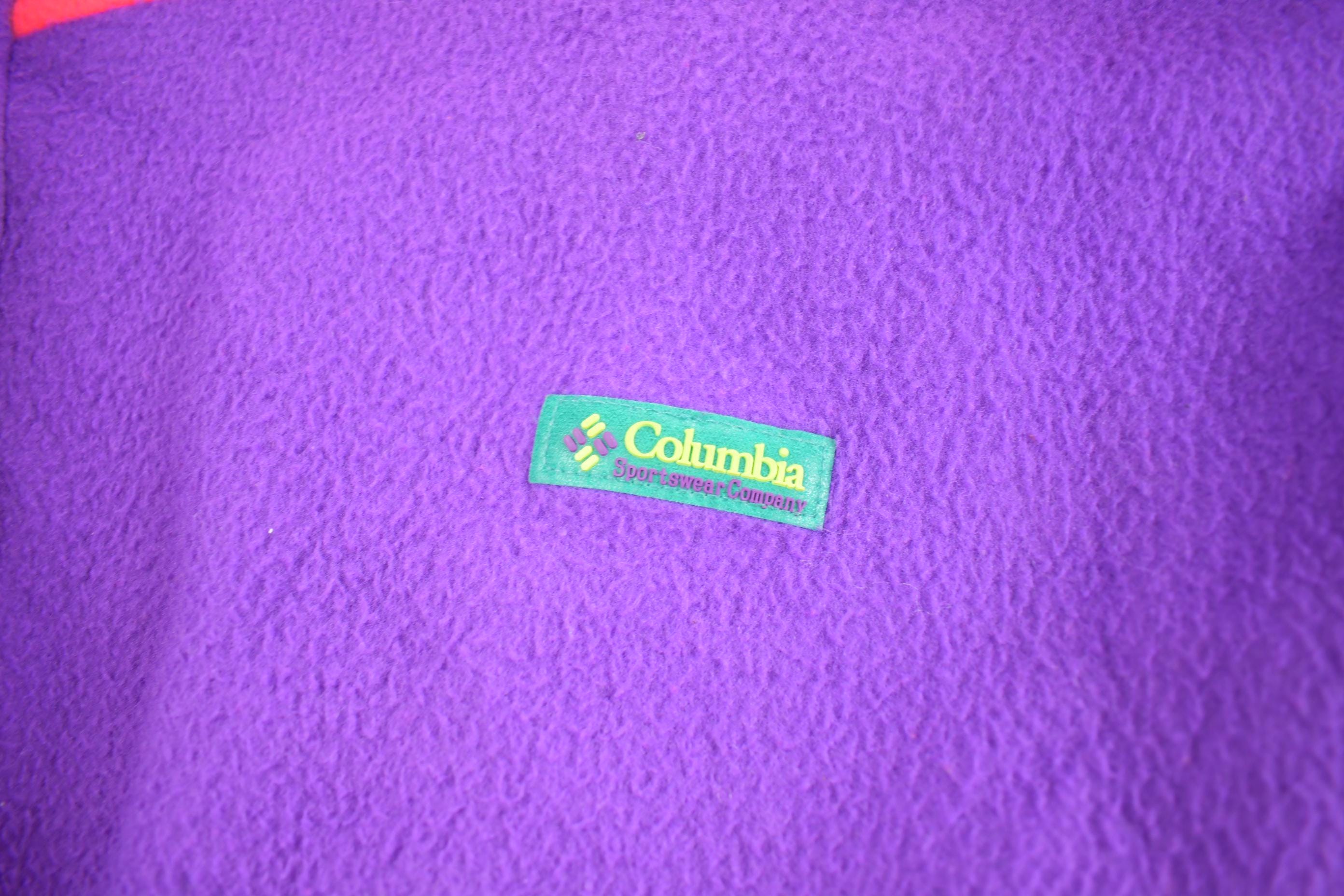 Vintage 1990s Columbia Colorful Fleece Sweater Made In USA
