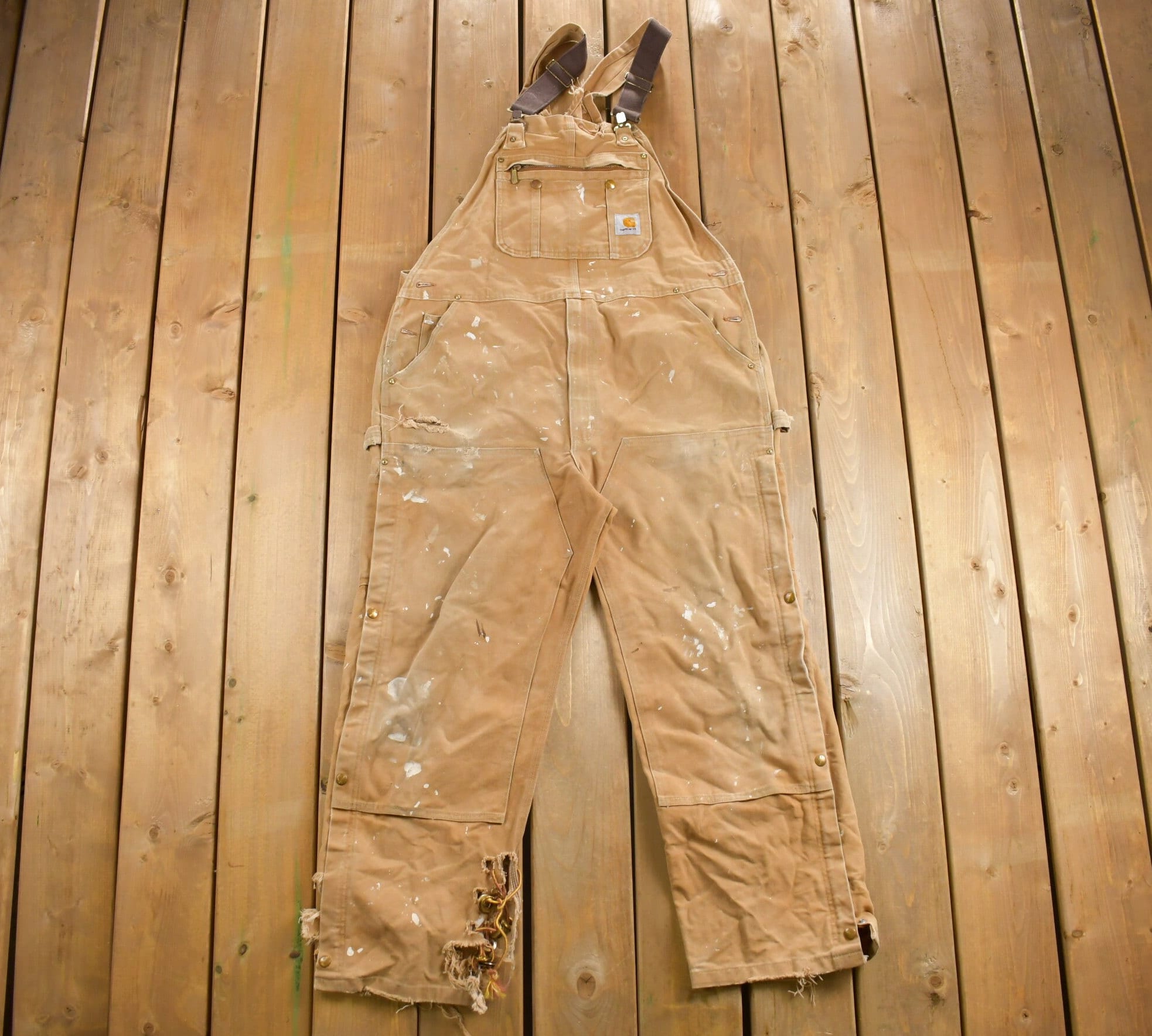 Vintage 1990s Carhartt Duck Canvas Jean Overalls Size 44 x 29