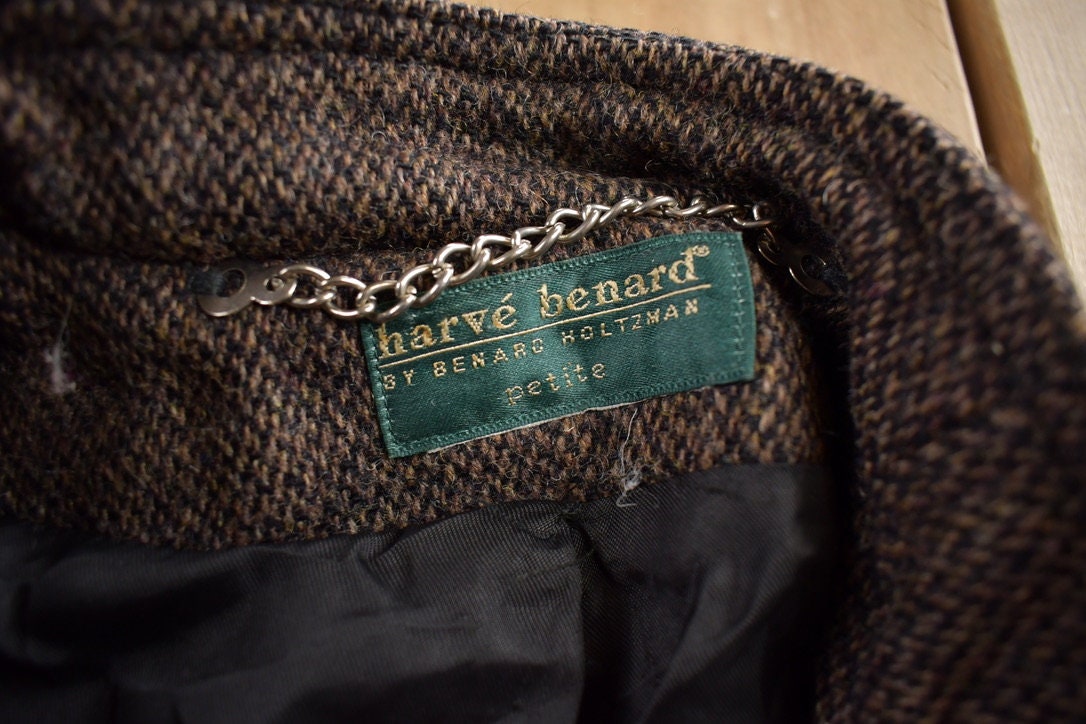 Vintage 1980s Harve Benard Wool Button Up Jacket Petite