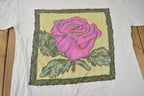 Vintage 1990s Pink Rose Single Stitch Graphic T-Shirt One Size Fits All