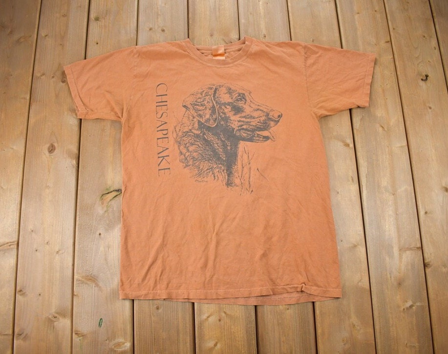 Vintage 1990s Chesapeake Dog Portrait Graphic T-Shirt