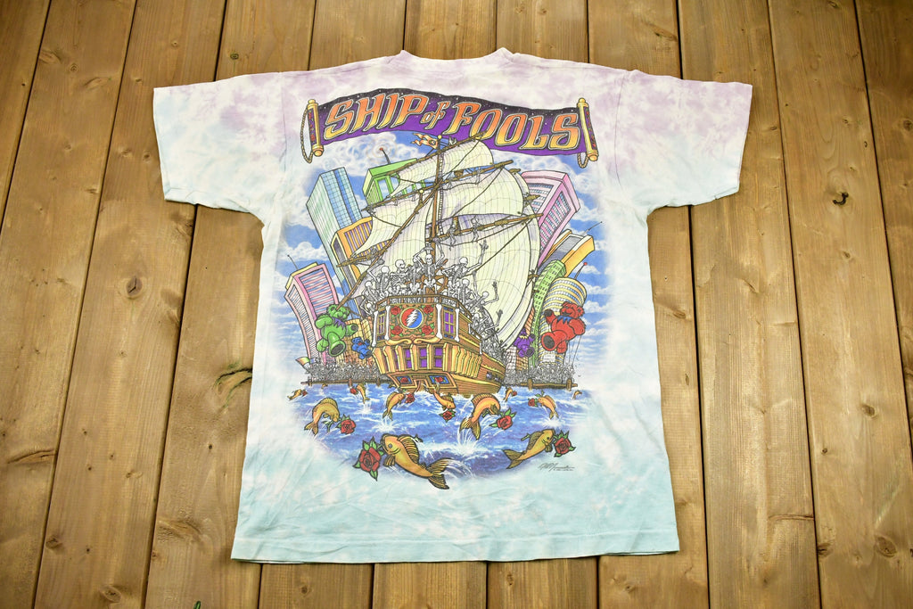 Vintage 1993 Grateful Dead Ship Of Fools All Over Print Pirate T-shirt
