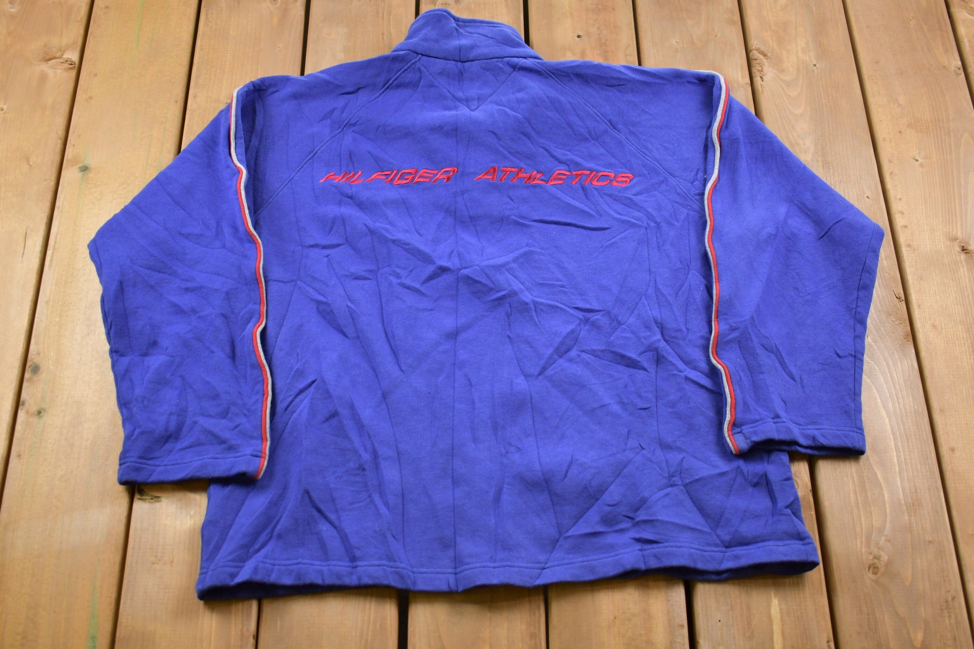 Vintage 1990s Tommy Hilfiger Embroidered Fleece Pullover Sweater