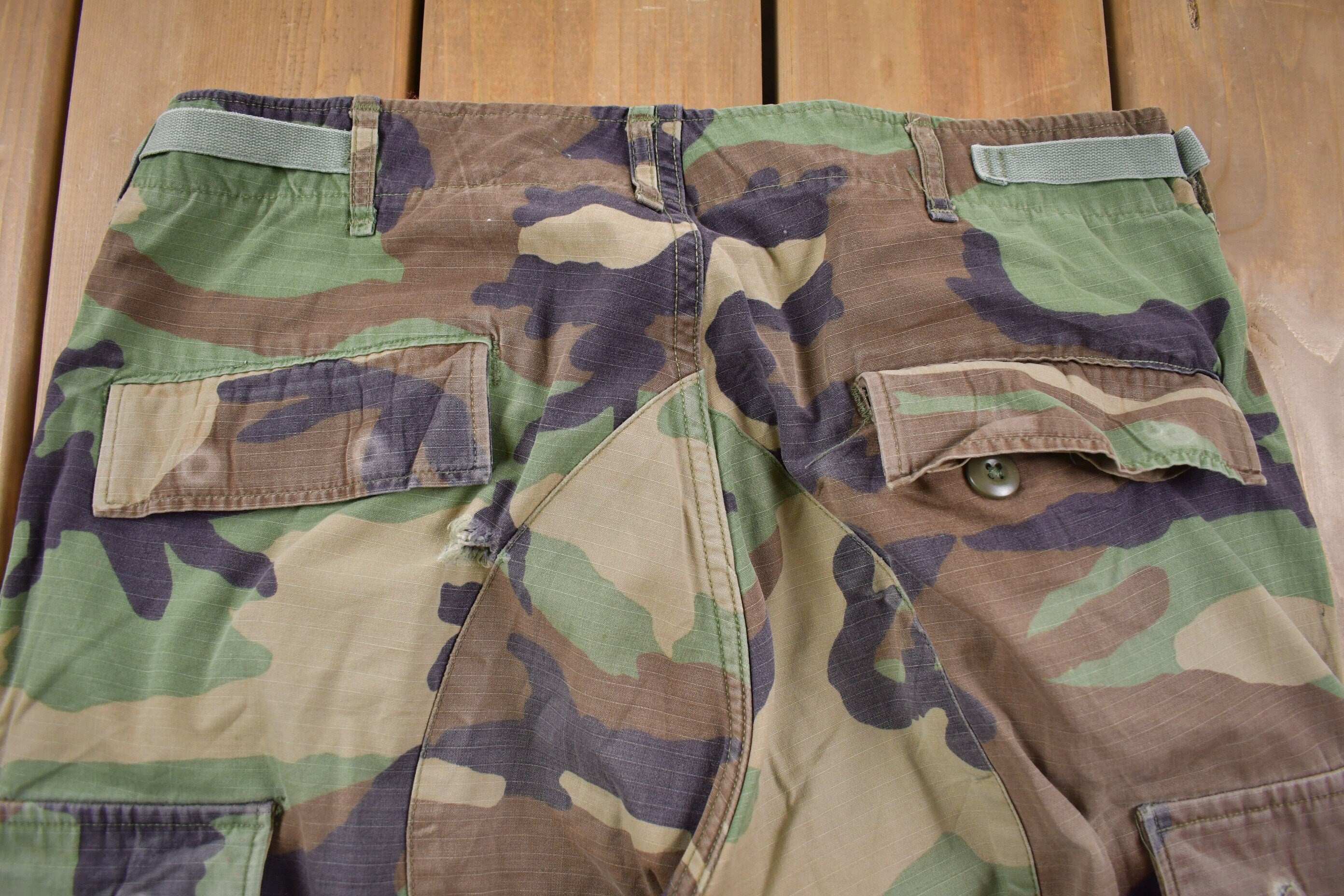 Vintage 2001 Military Woodland Camouflage Cargo Pocket Pants 35 x 31