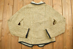 Vintage 1980s Beige Knit Collared Cardigan