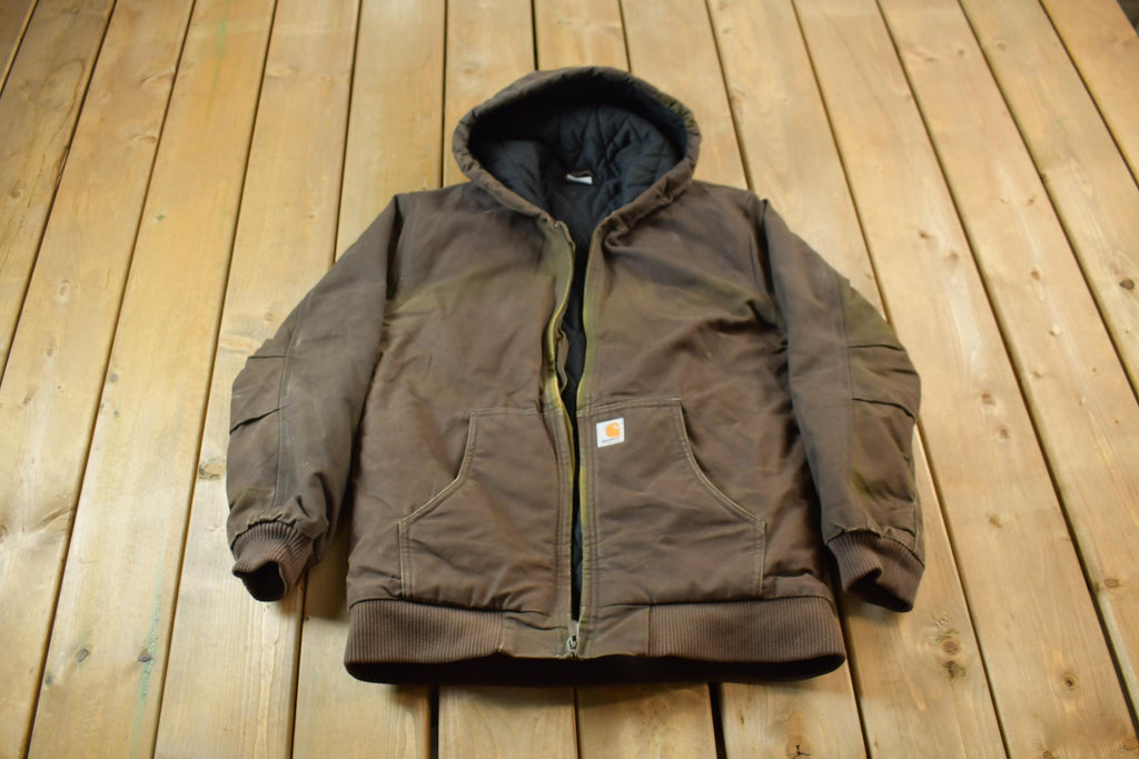 Vintage 1990s Carhartt Hooded Work Jacket Youth XL