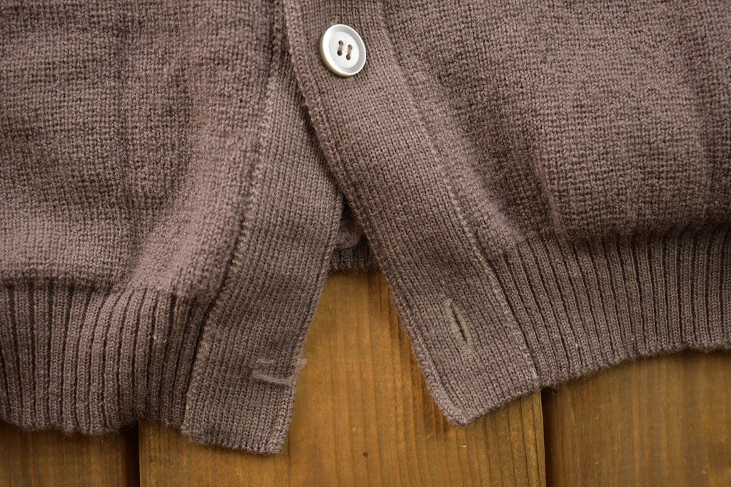 Vintage 1990s Brown Knitted Cardigan Sweater