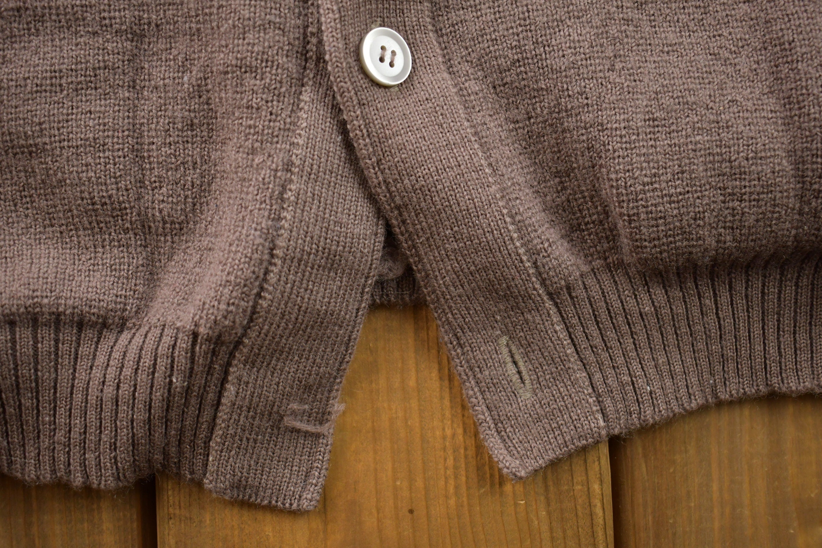 Vintage 1990s Brown Knitted Cardigan Sweater