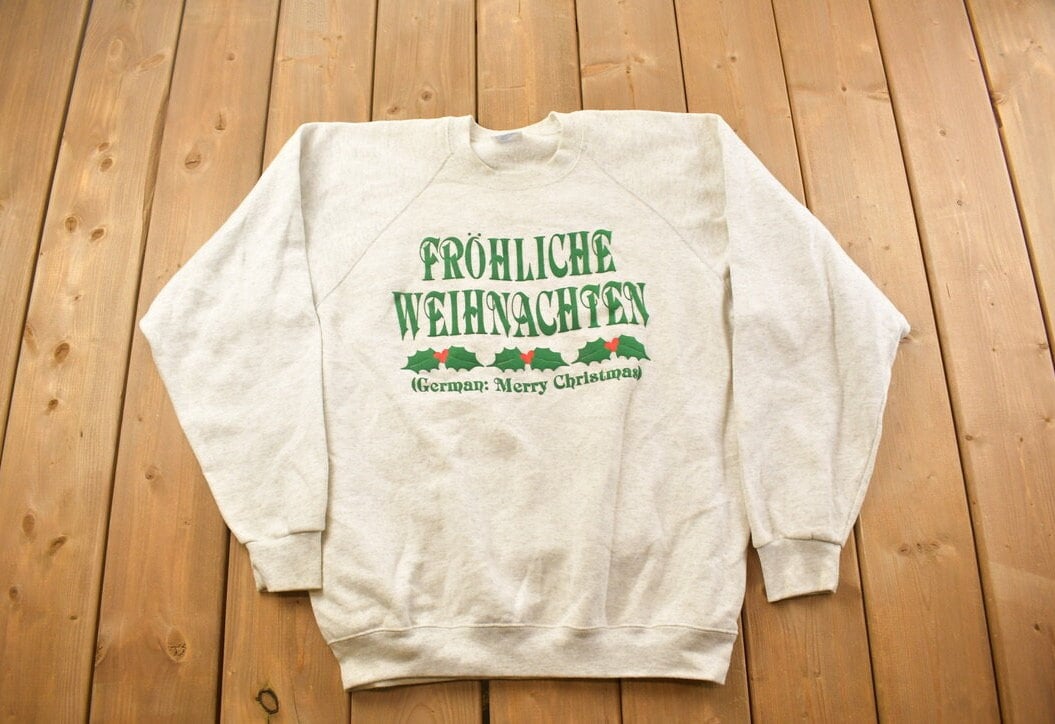 Vintage 1990s Christmas In Germany Crewneck Sweatshirt