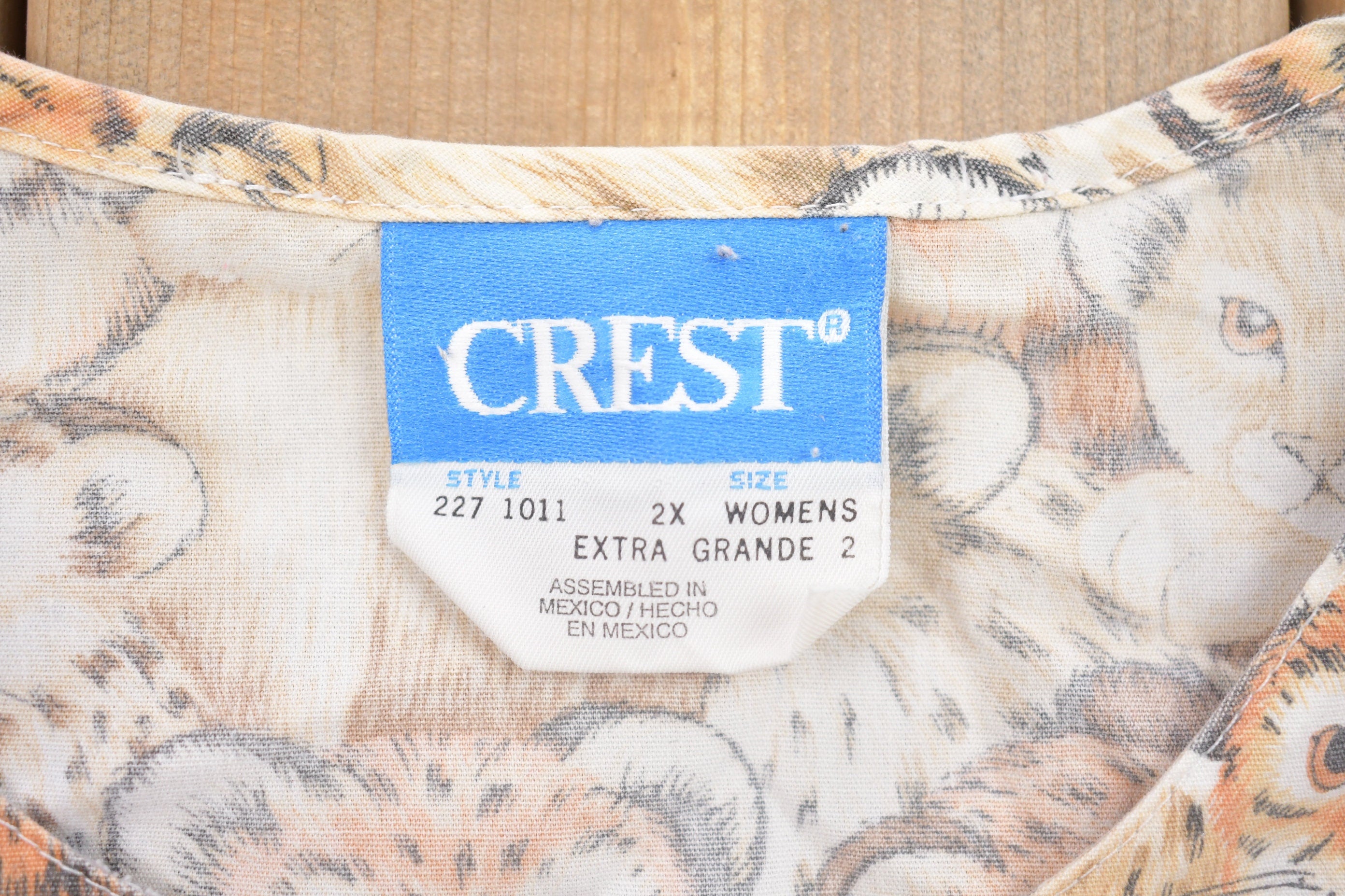 Vintage 1990s All Over Print Tiger Button Up Shirt