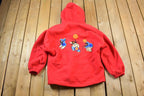 Vintage 1990s Nature Theme 100% Wool Hooded Button Up Jacket Made In Canada