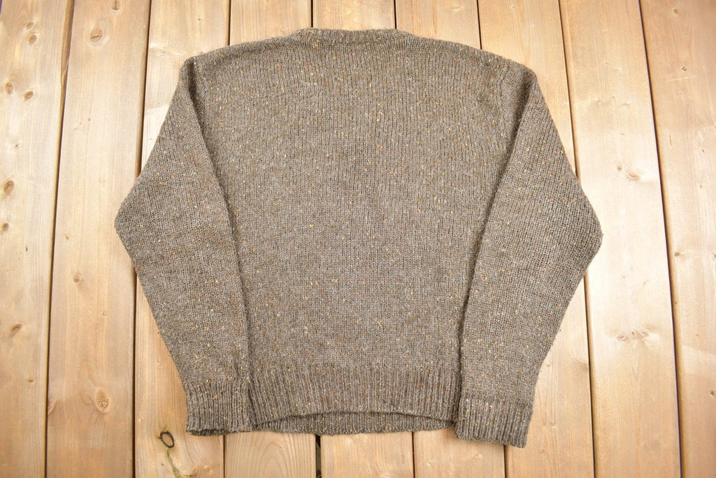 Vintage 1980s Aspetuck Trading Co Knitted V Neck Sweater
