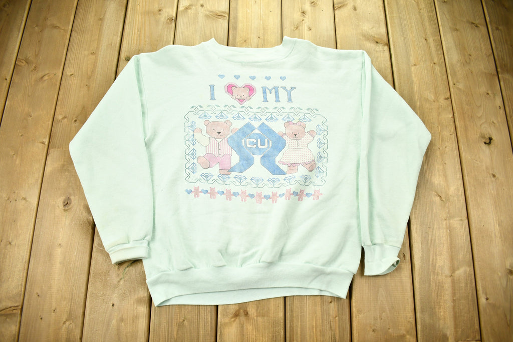 Vintage 1990s Cute Teddy Bear Theme Crewneck Sweater
