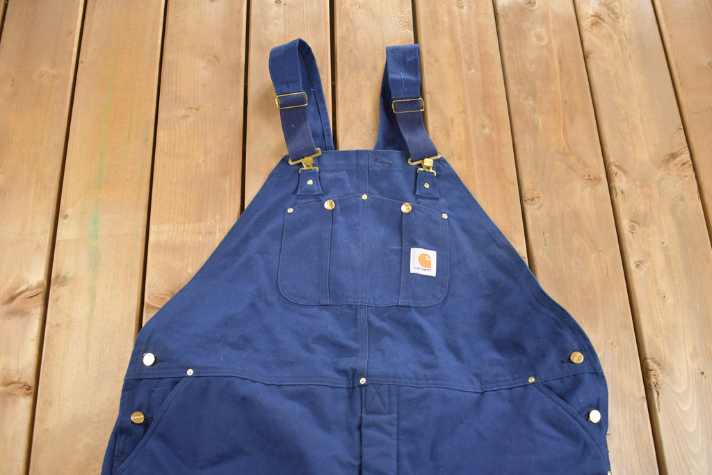 Vintage 1980s Carhartt Blue Canvas Double Knee Overalls