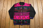 Vintage 1990s Floral Pattern Cardigan Sweater