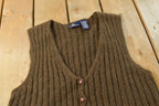 Vintage 1990s Knitted Mohair Blend Lizsport Sweater Vest Womens S / 90s Vest / Vintage Mohair / Sweatshirt / Cable Knit