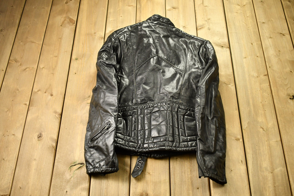 Vintage 1990s Techno Mode Leather Cafe Racer Jacket