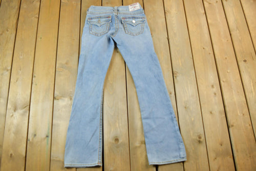 Vintage Y2K True Religion Low Rise Jeans Size 26x31 / Boot Cut Jeans / Y2K Style / Embroidered Jeans / 2000s / Contrast Stitching