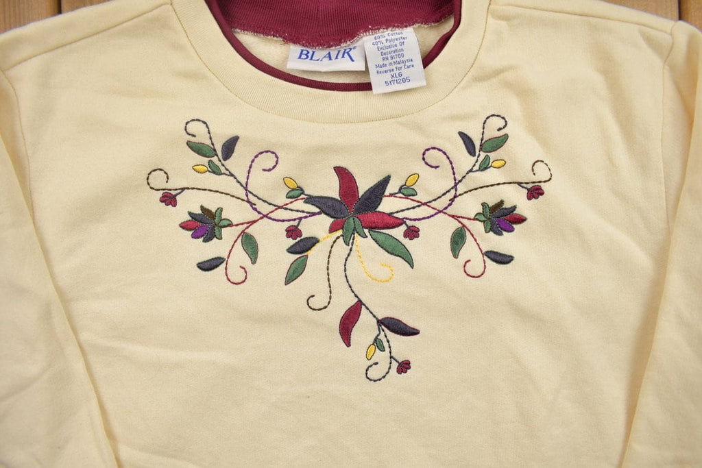 Vintage 1990s Floral Crewneck Sweatshirt