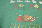 Vintage 1990s Cute Pixel Farm Ducks Graphic Print Crewneck Sweatshirt Men's M