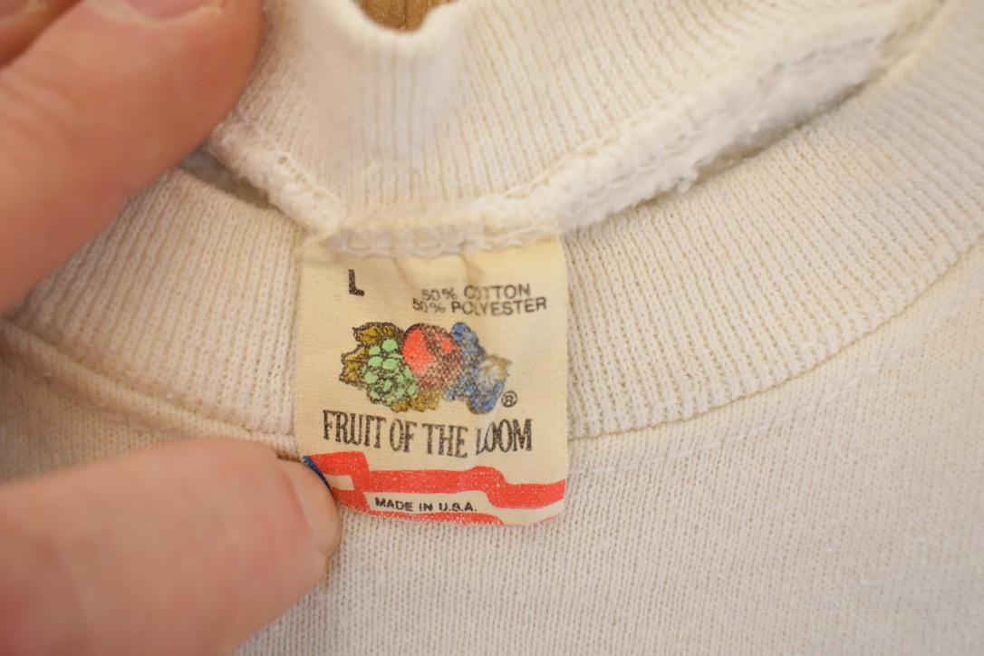 Vintage 1990 Chicago Jazz Music Cartoon Graphic Print Crewneck Sweatshirt Men's L