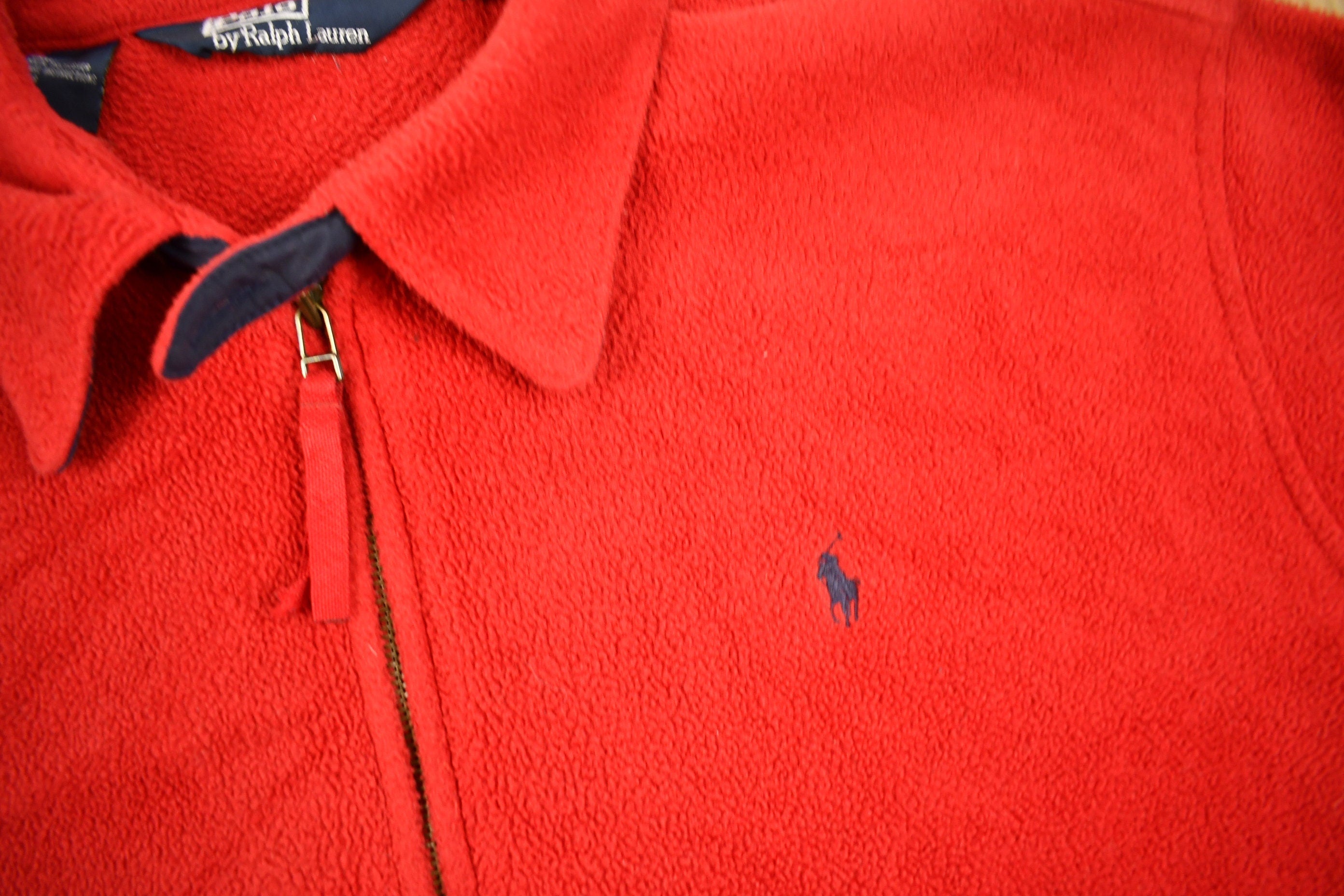Vintage 1990s Polo Ralph Lauren Zip Up Polartec Fleece Sweater
