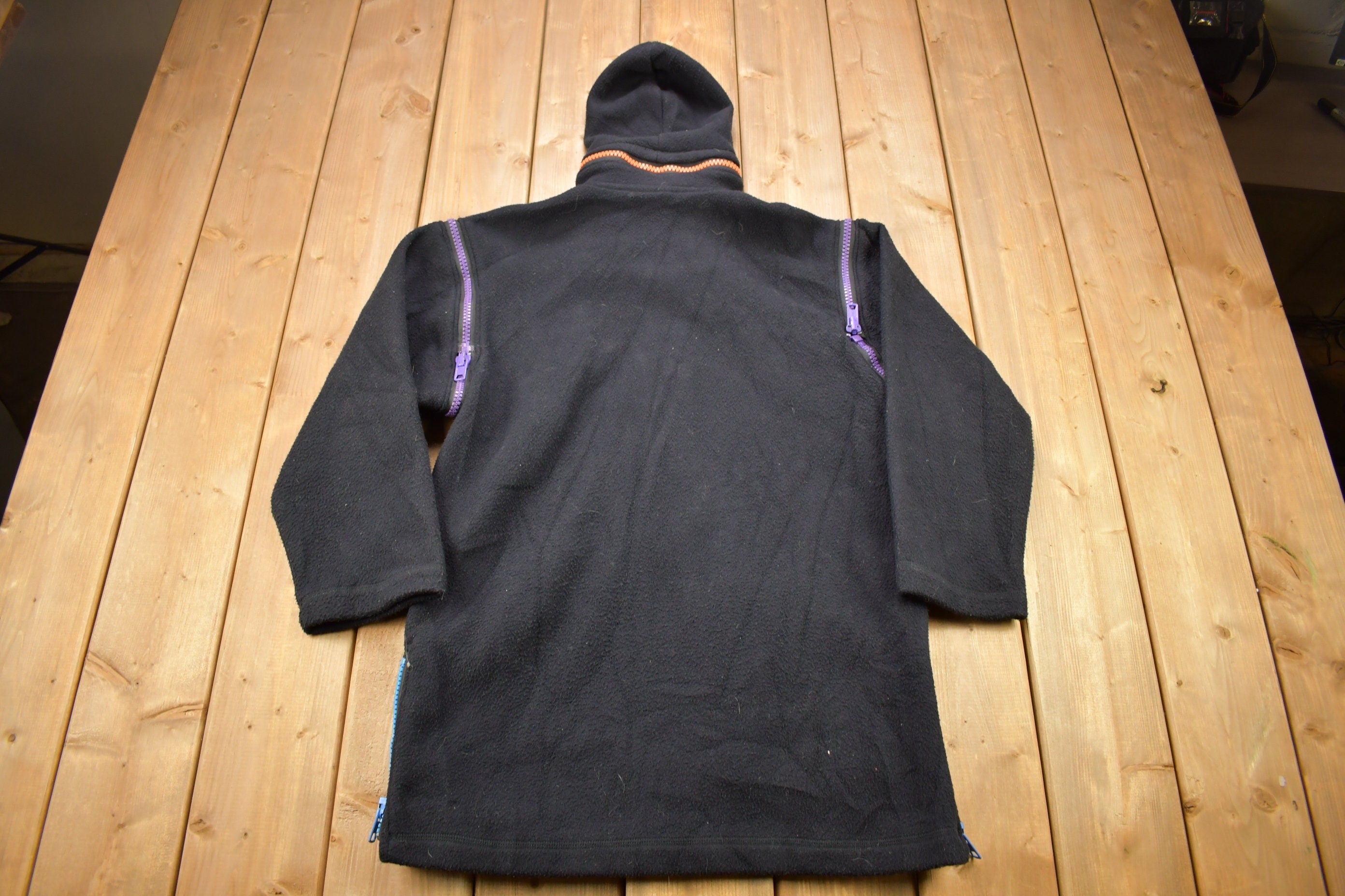 Vintage 1990s Sota Multi Color Zip Detachable Fleece Hoodie