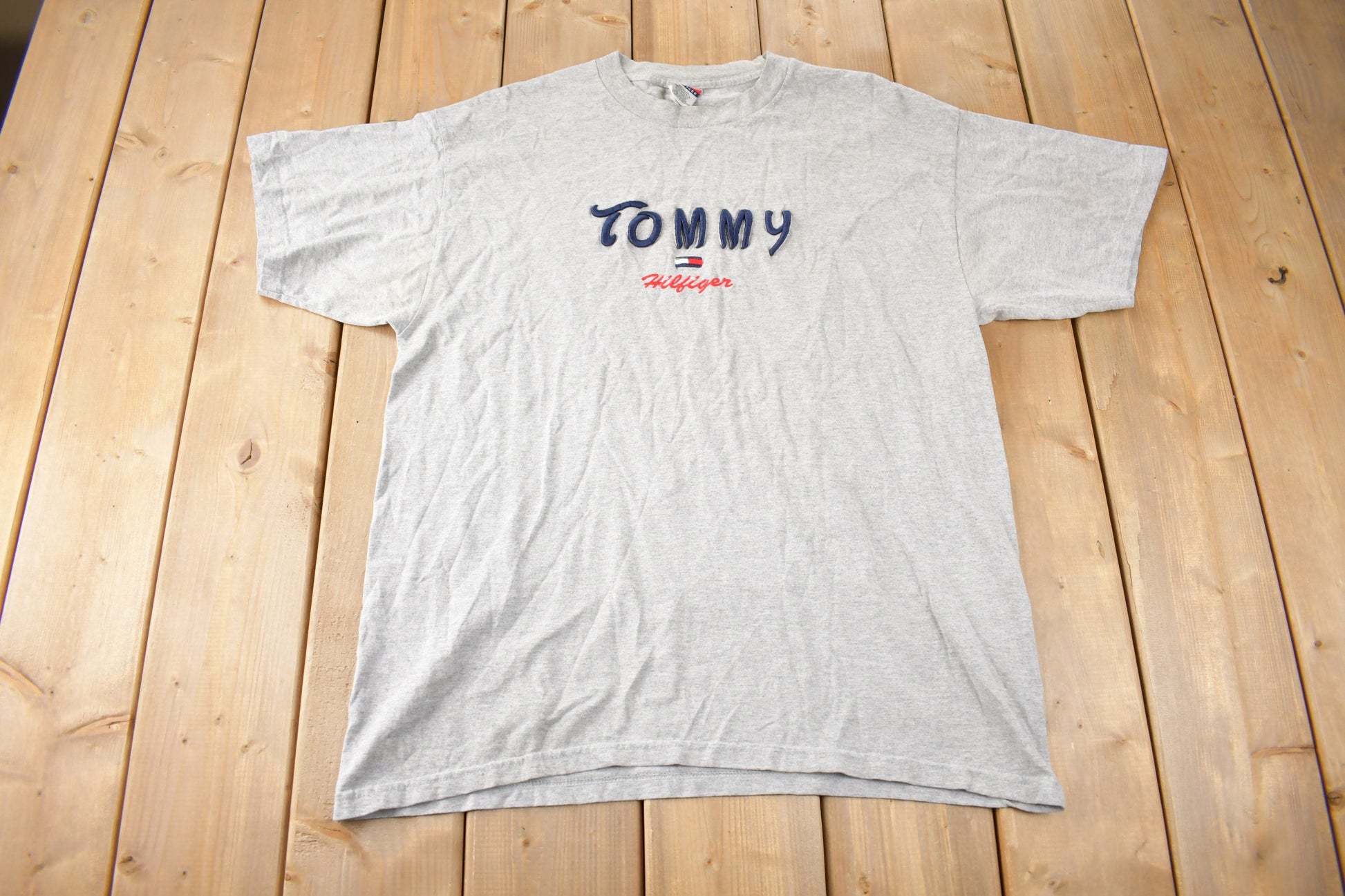 Vintage 1990s Tommy Hilfiger Embroidered T Shirt made In USA